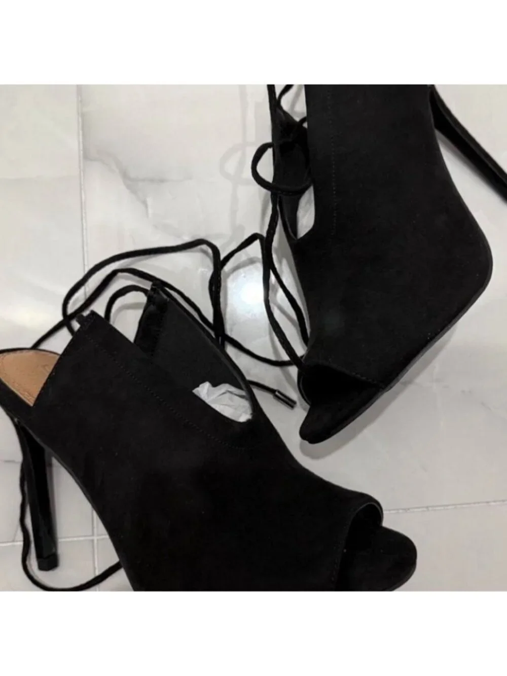ASOS black suede high heels Size 7